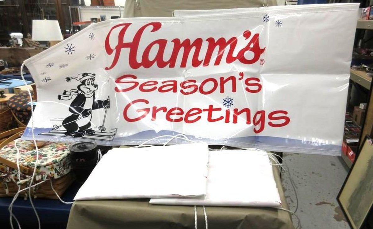 (3) Hamm's plastic posters