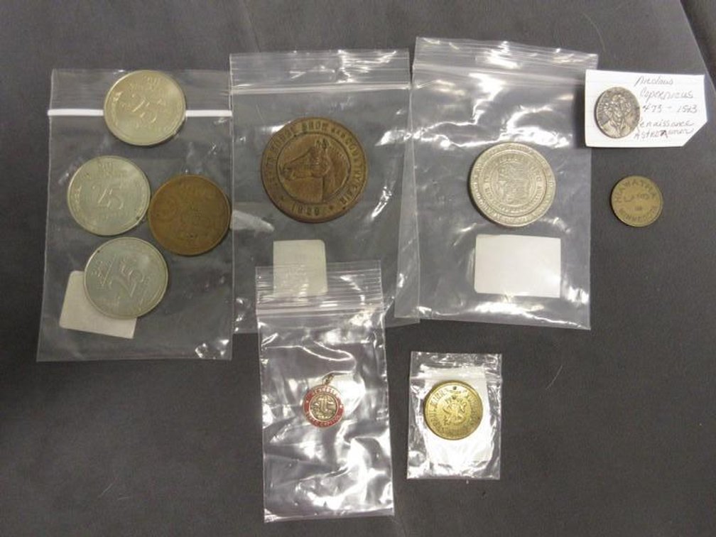 Bag of assorted tokens