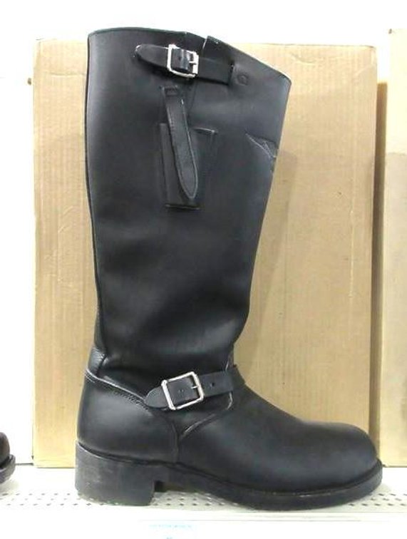 Easy Riders black leather steel toe boots