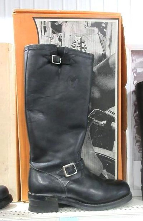 Harley-Davidson 17" Men's Moto black leather steel toe boots