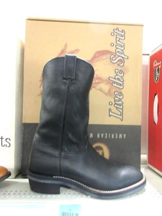 Chippewa 12" black Wellington black leather boots