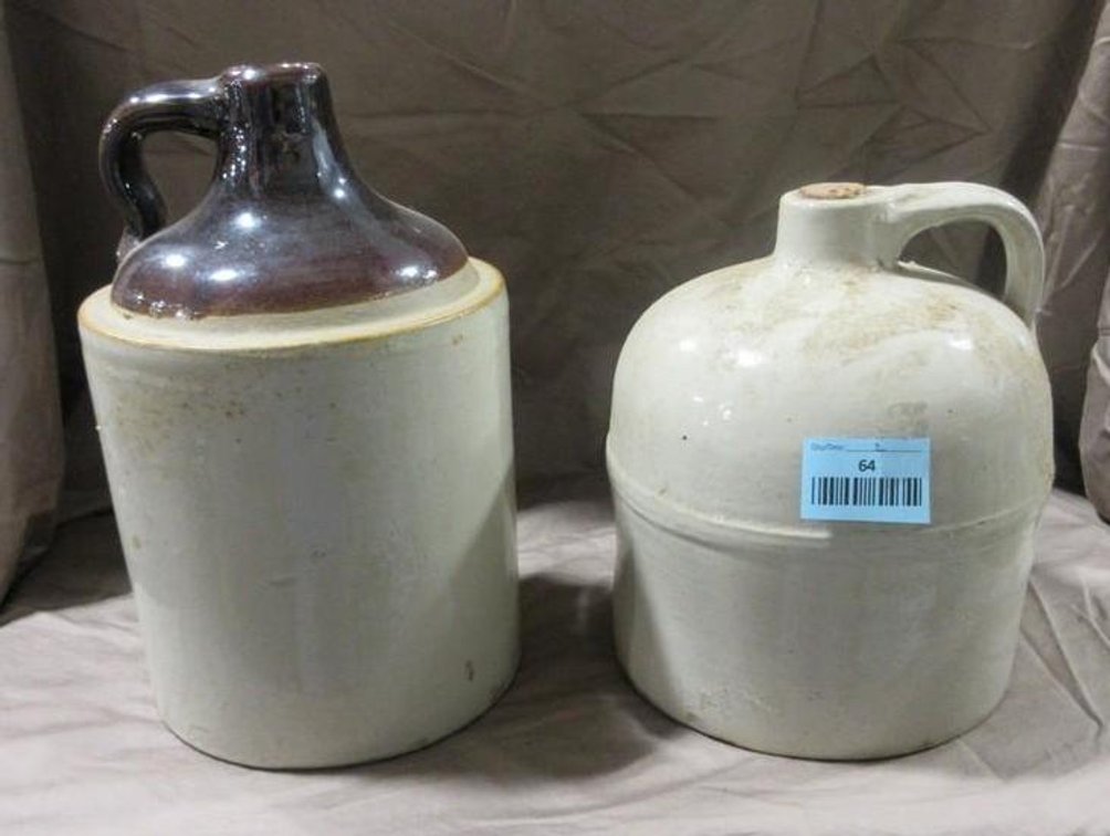 (2) Stoneware jugs
