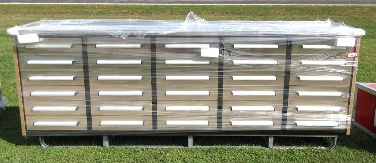 Chery Steelman 10 ft 18 drawers stainless steel workbench
