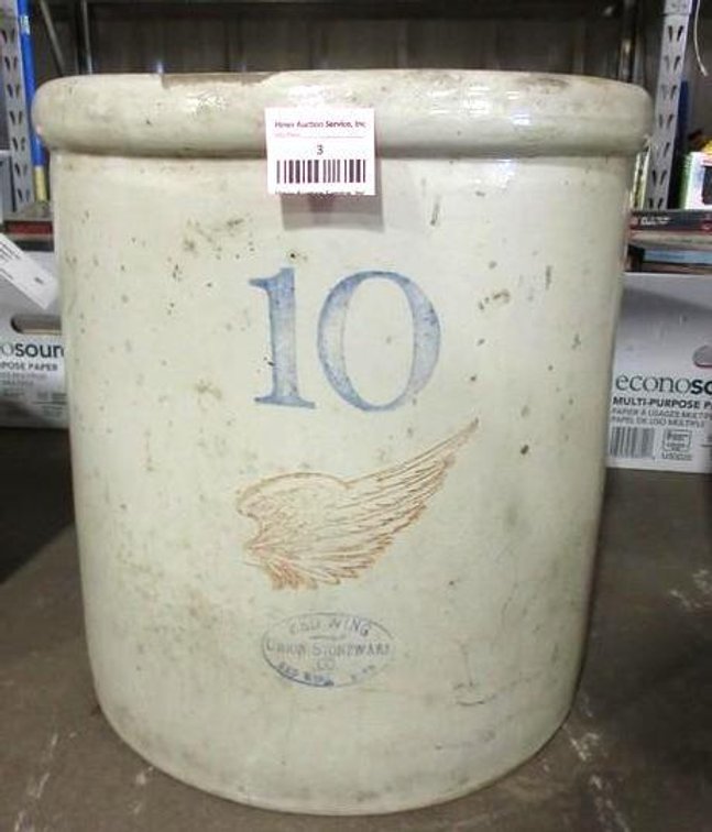 10 Gallon Red Wing Union Stoneware ski ovalcrock
