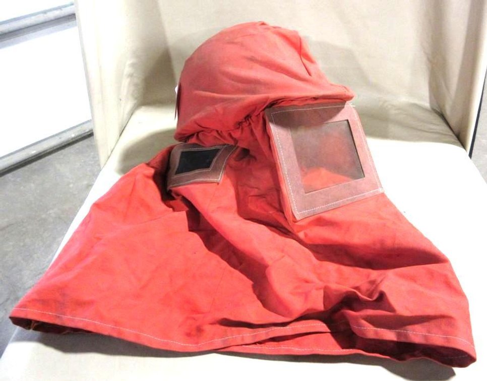 Orange cloth hooded hard hat