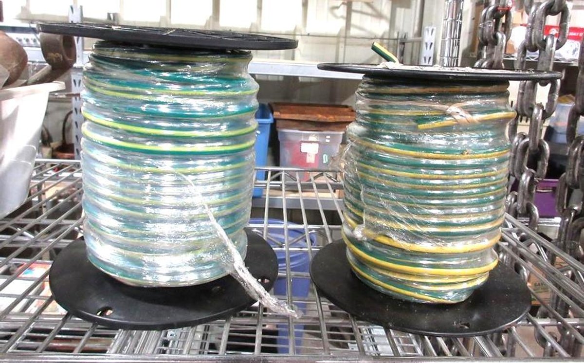 (2) Spools of processed wire respooled