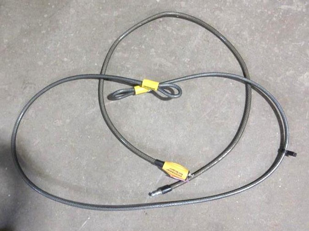 (2) Plastic coated cables with hook ends