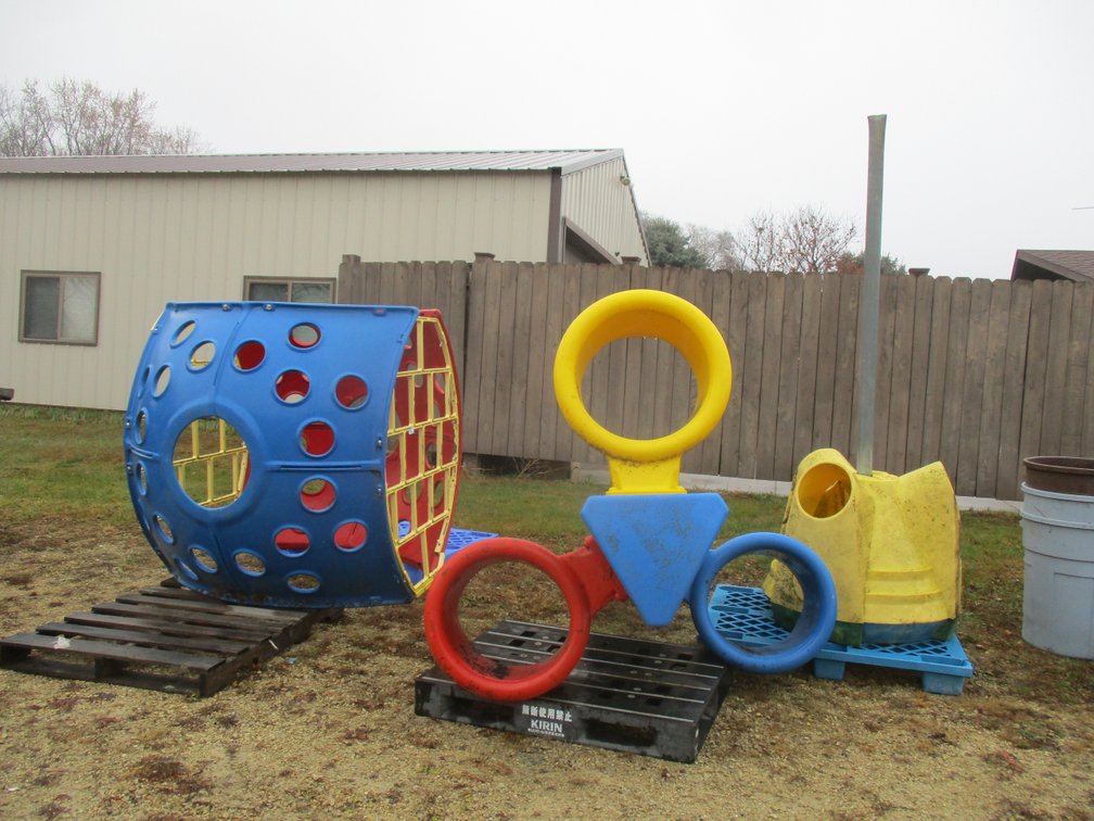Group of used heavy duty poly playground equipment