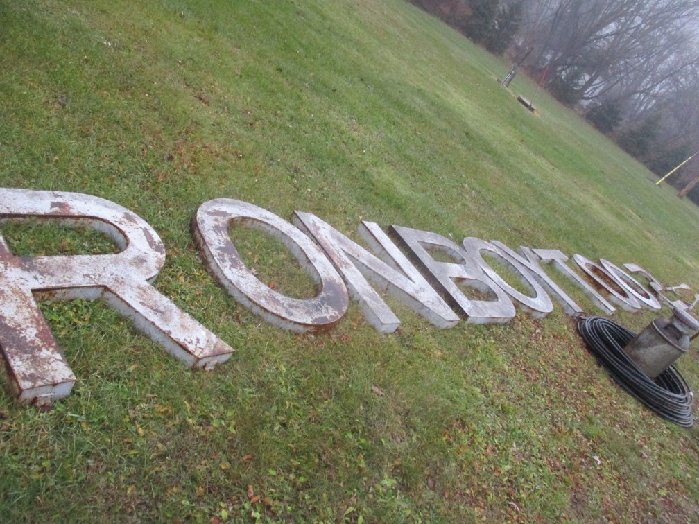 Group of metal signage letters