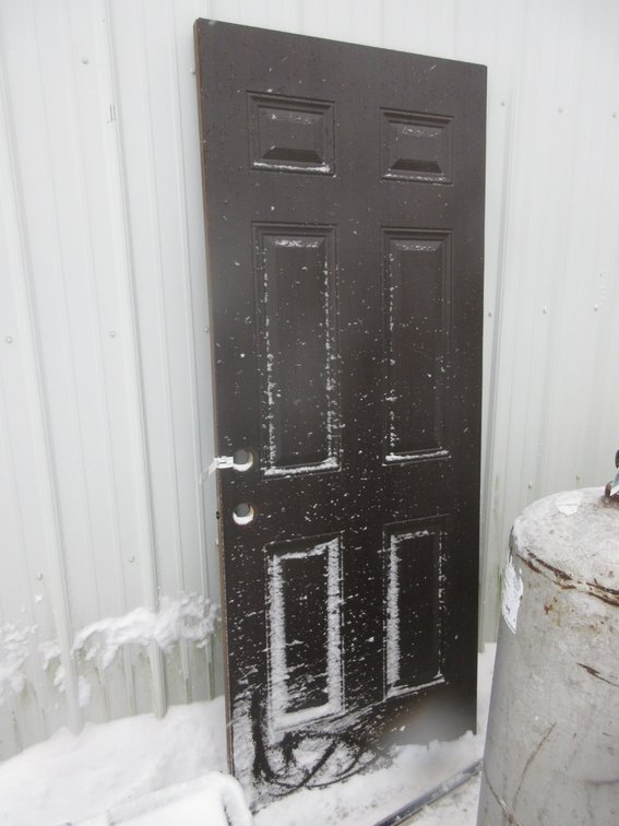 Wood core metal door, unused