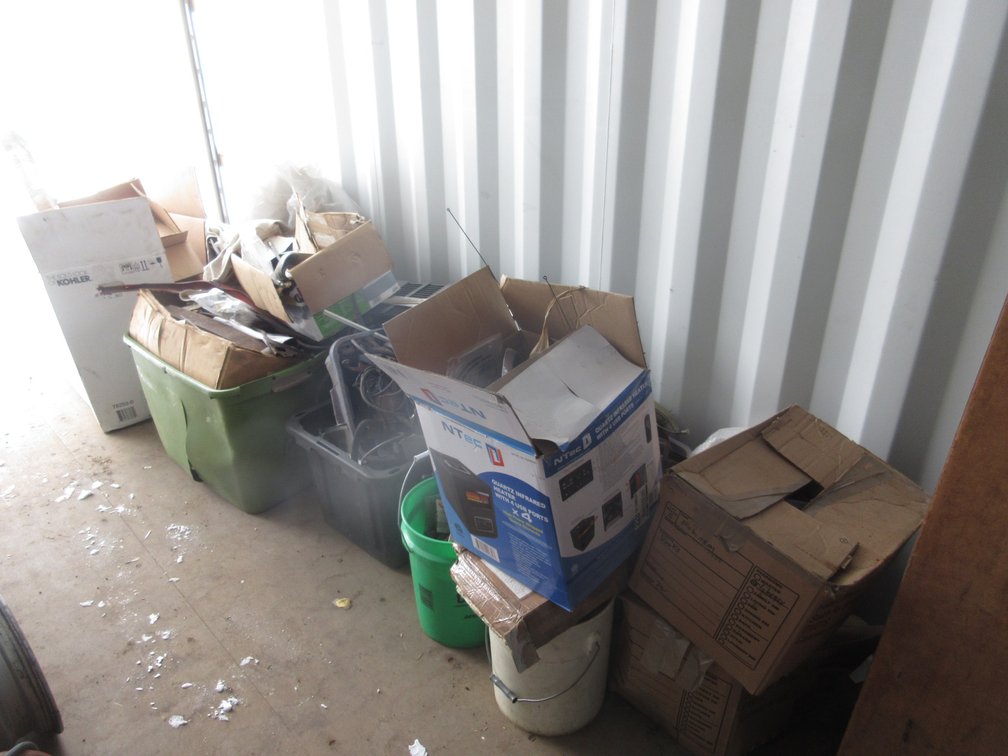 Group of auto parts along wall