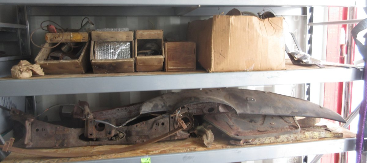 Group of auto parts on (2) shelves