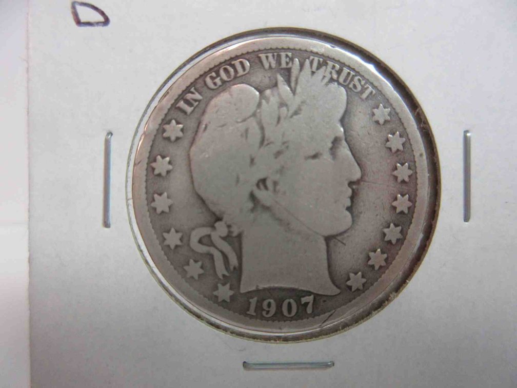 1907-D Barber half dollar