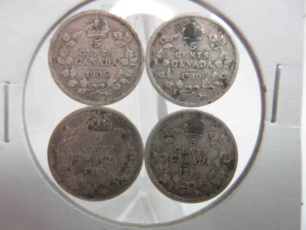 (4) Canada 5-cent silver