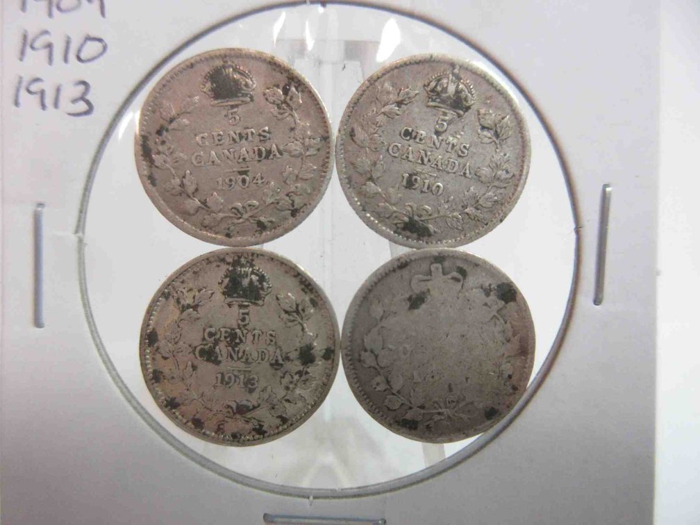 (4) Canada 5-cent silver