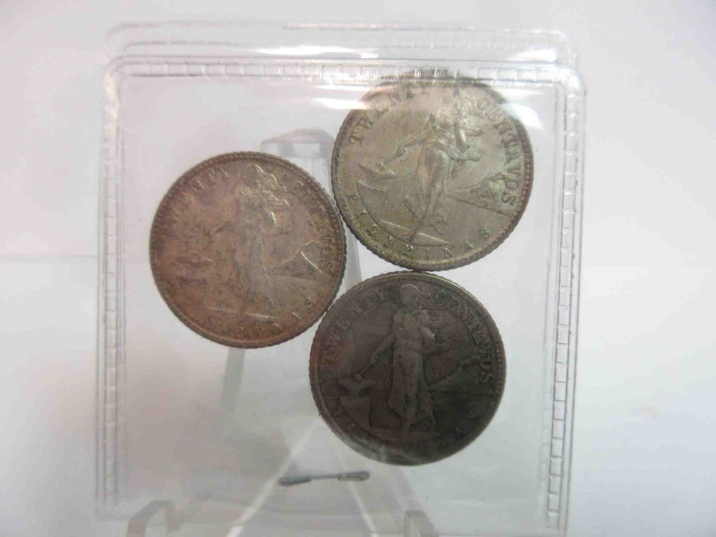 (3) Philippines 20-centavos silver
