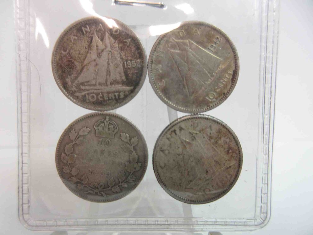 (4) Canada 10-cent silver