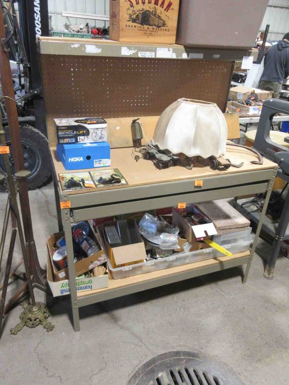 Metal and wood workbench