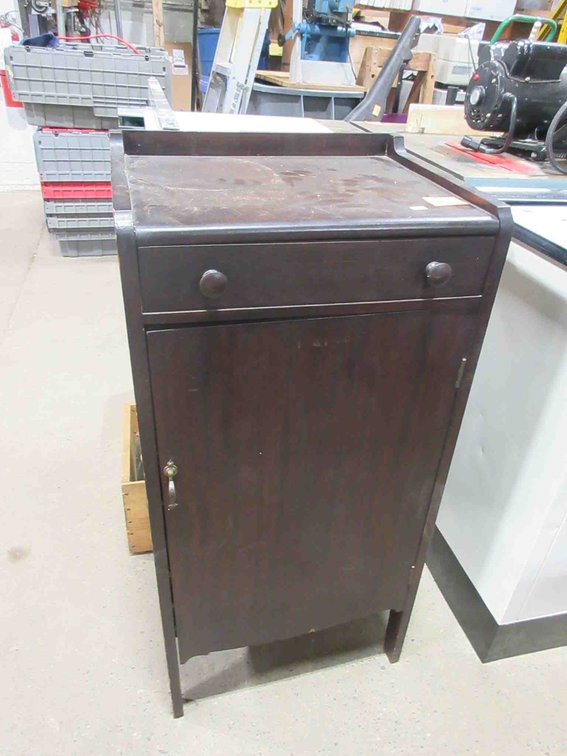 Antique wood record cabinet