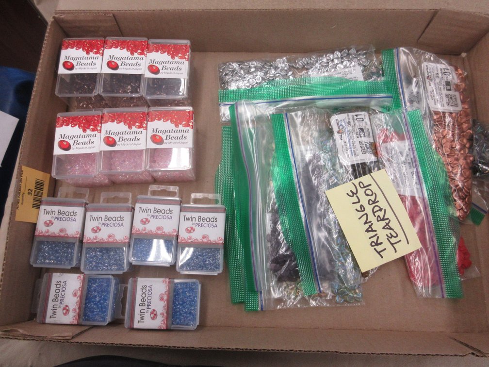 Box of assorted jewelry-making beads
