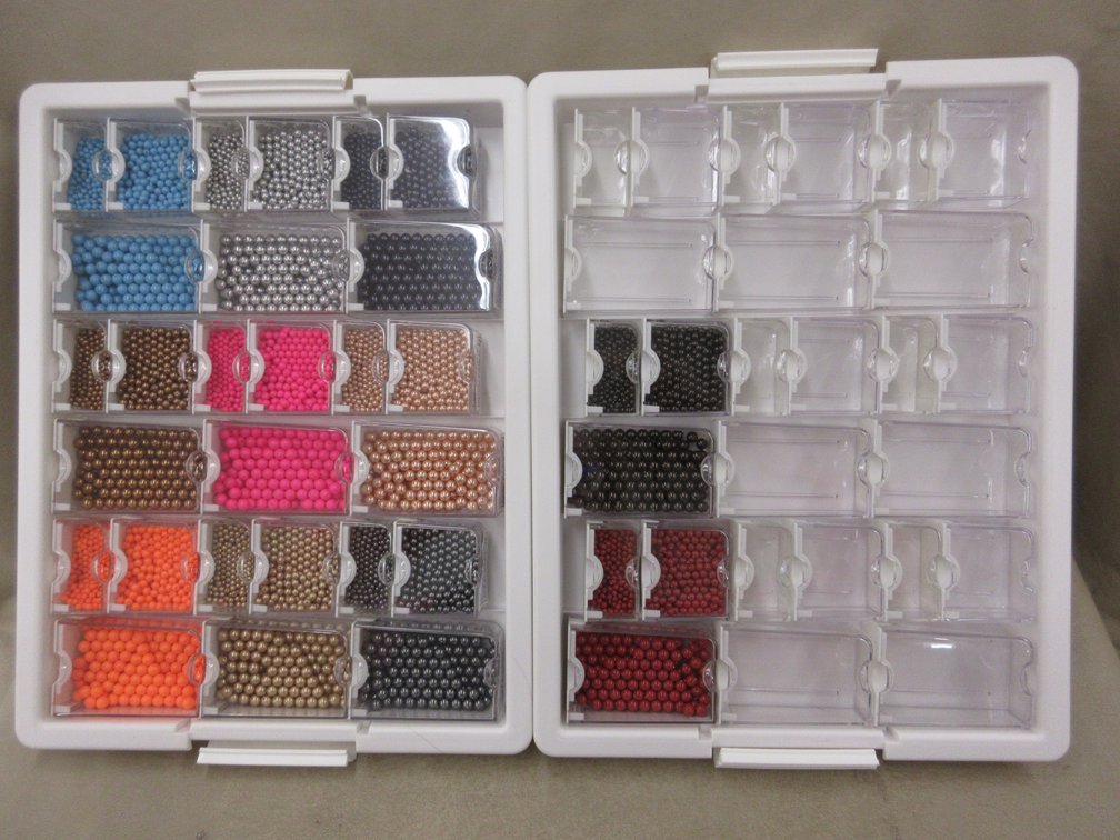(2) 13.5"L Organizers of Swarovski round pearl beads
