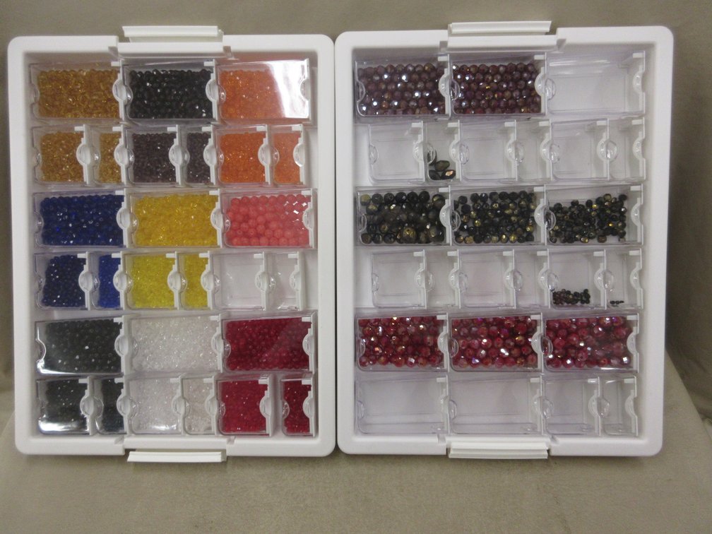 (2) 13.5"L Organizers of Czech Fire-Polished round beads
