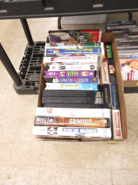 Box of VHS movies