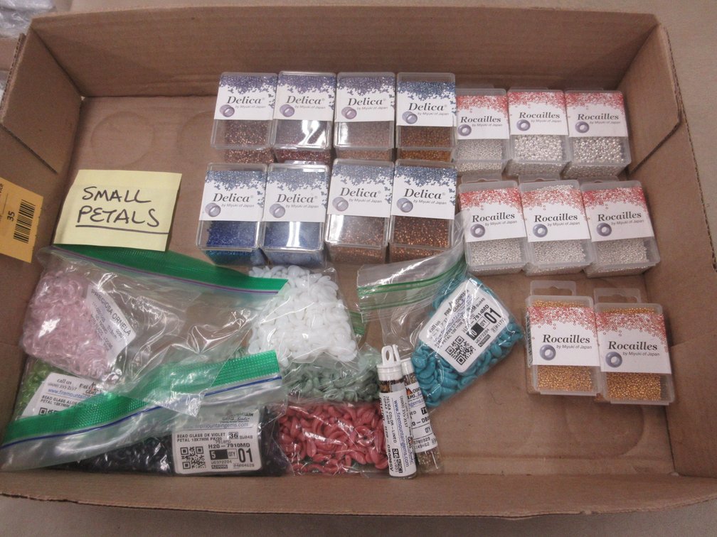 Box of assorted jewelry-making beads