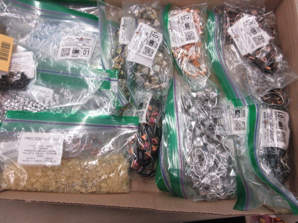 Box of assorted jewelry-making beads