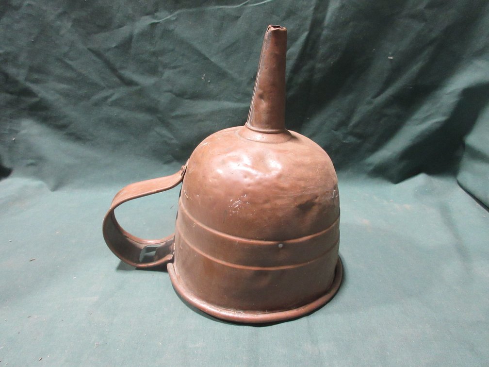 Antique copper funnel