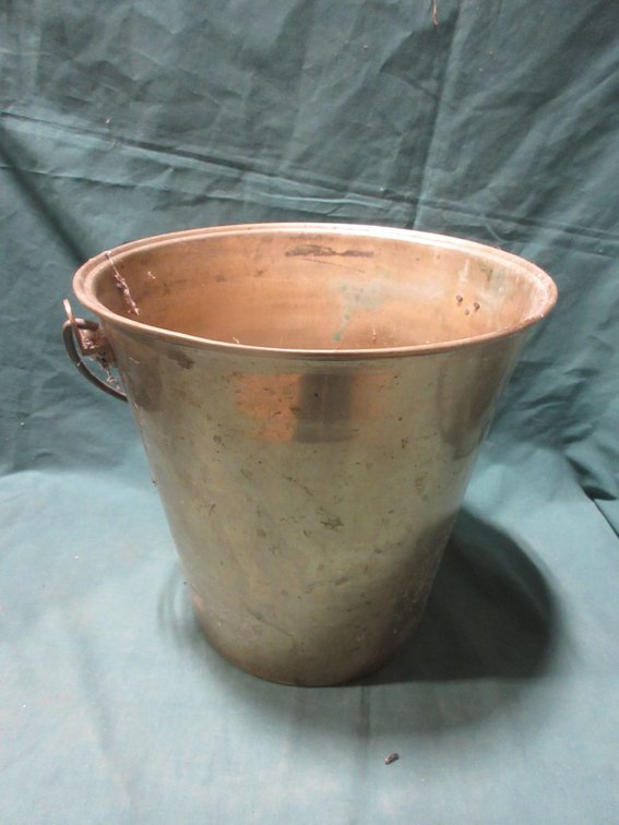 Herter's bottom stamped heavy brass pail