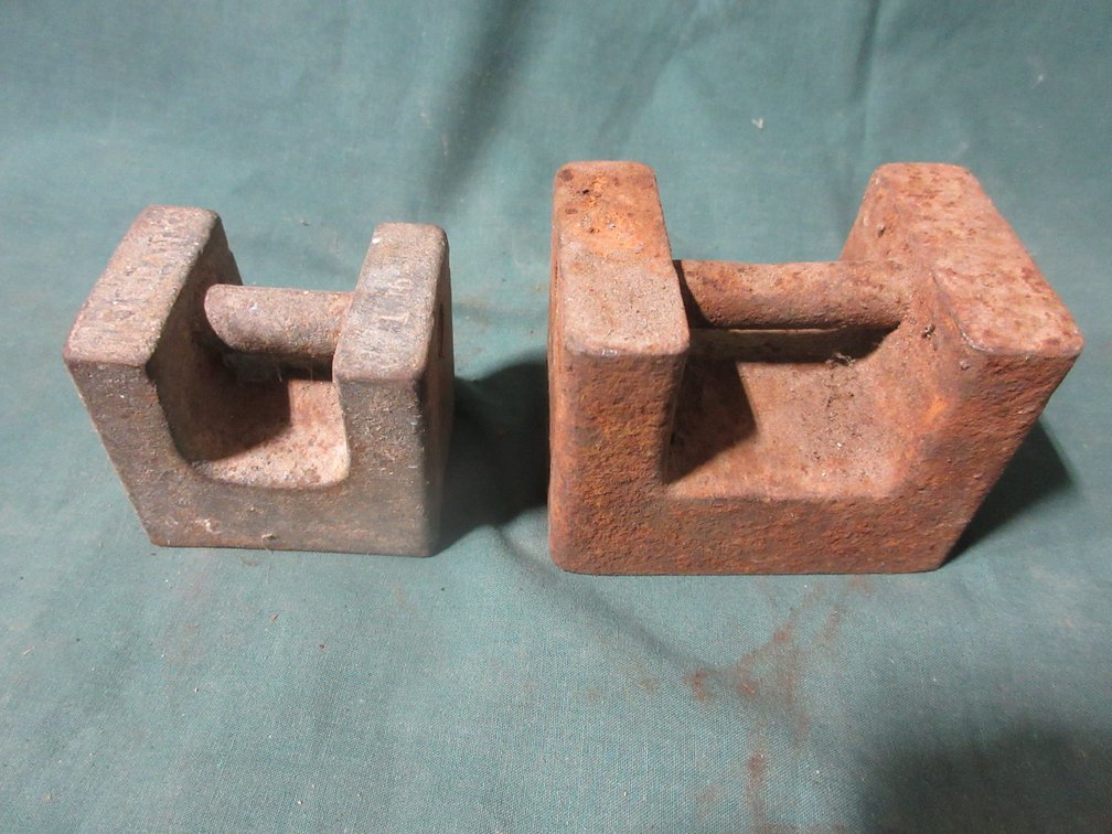 (2) Small antique weights
