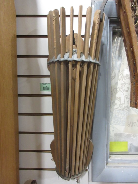 Antique wood wall hanging drying rack