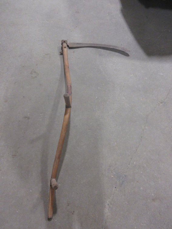 Dery and Bail scythe with wood handle