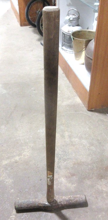 Antique steel railroad spike hammer