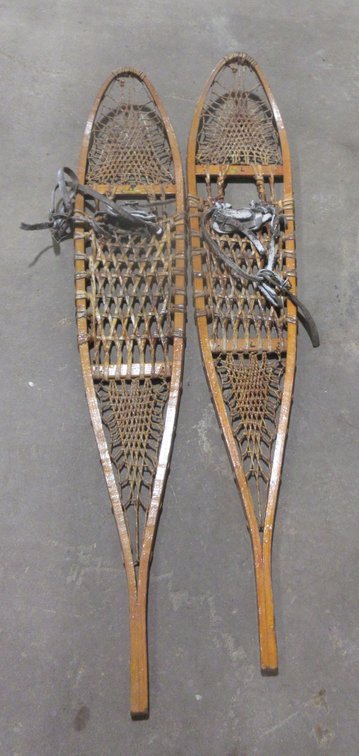 Pair of Spacecraft wood snowshoes