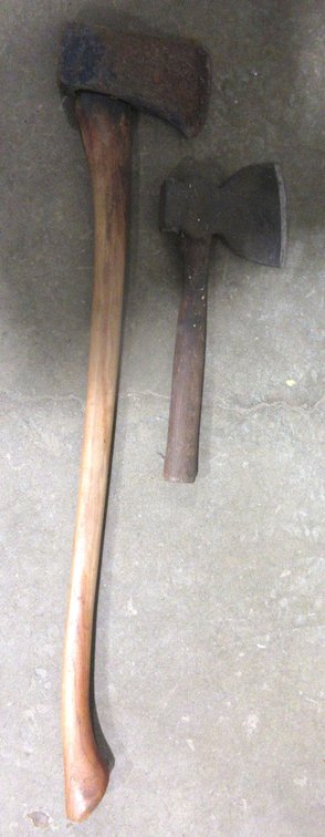 Antique hatchet and axe