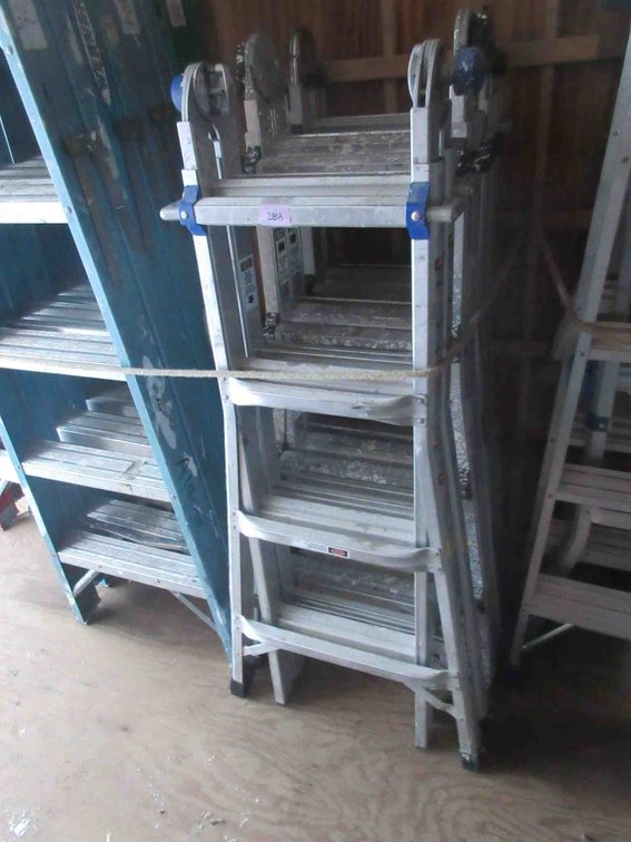 (1) Werner MT17 17ft aluminum multi fold ladder