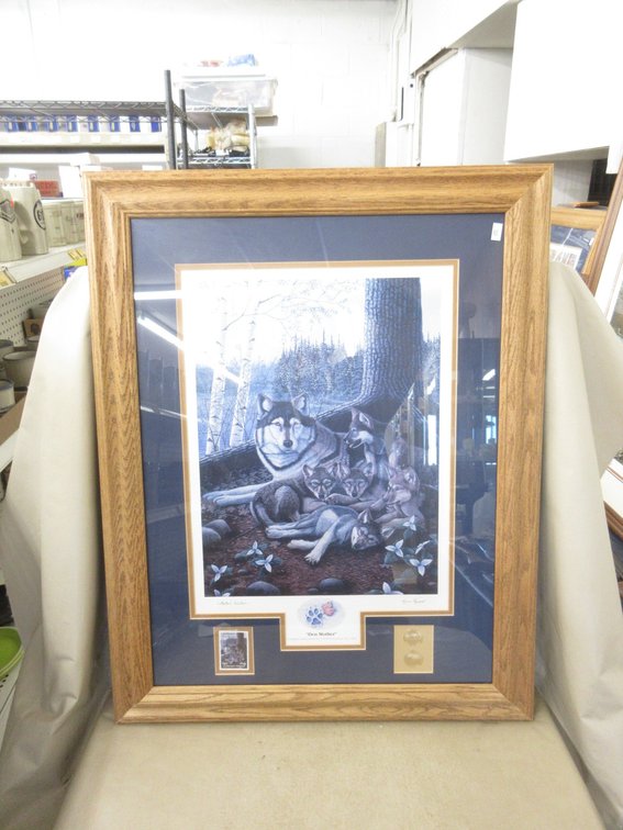Framed and signed Collector's Edition "Den Mother" Tim Fusco print