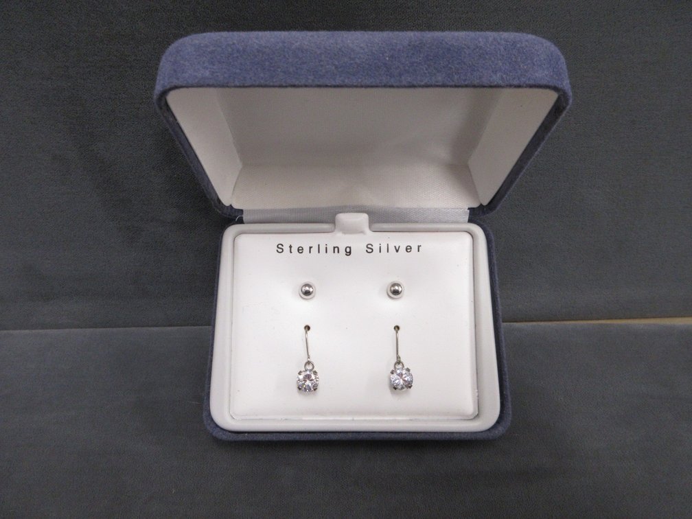 (2) Pair sterling silver earrings