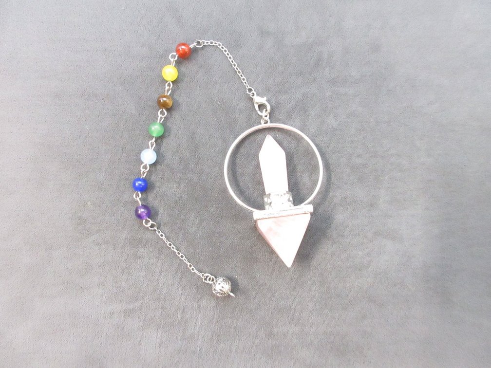 Large crystal charm on beaded chain