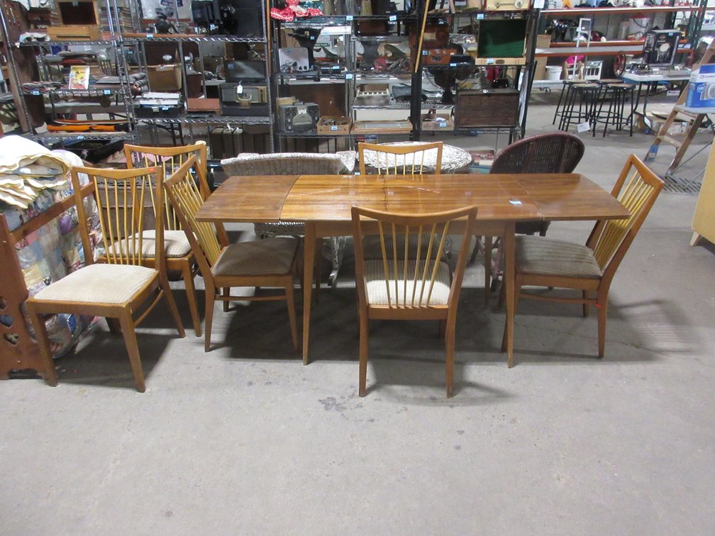 Solid birch dining set designed by Leslie Diamond for Conant Ball's Modern mated collection