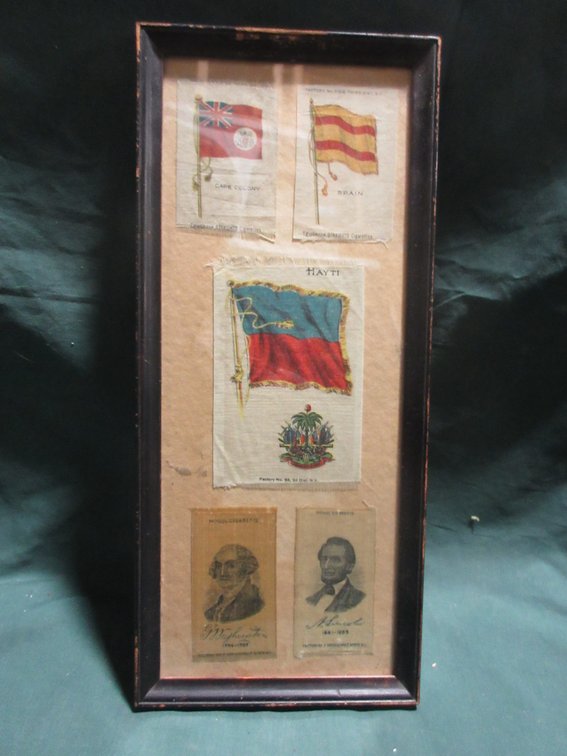 Framed collection of vintage cigarette cards