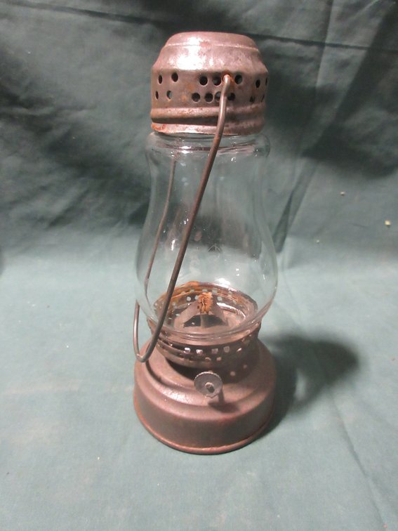 Vintage miniature oil tin oil lamp