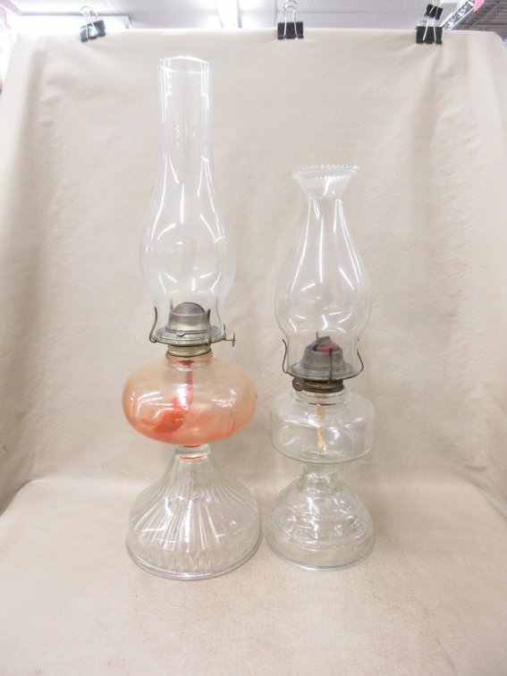 (2) Glass oil lamps