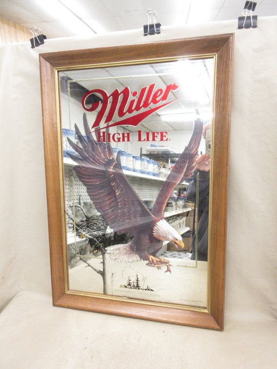 Miller High Life Beer framed Eagle Mirror