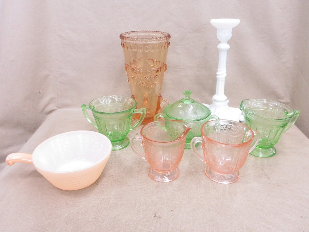 (2) Boxes Depression Glass