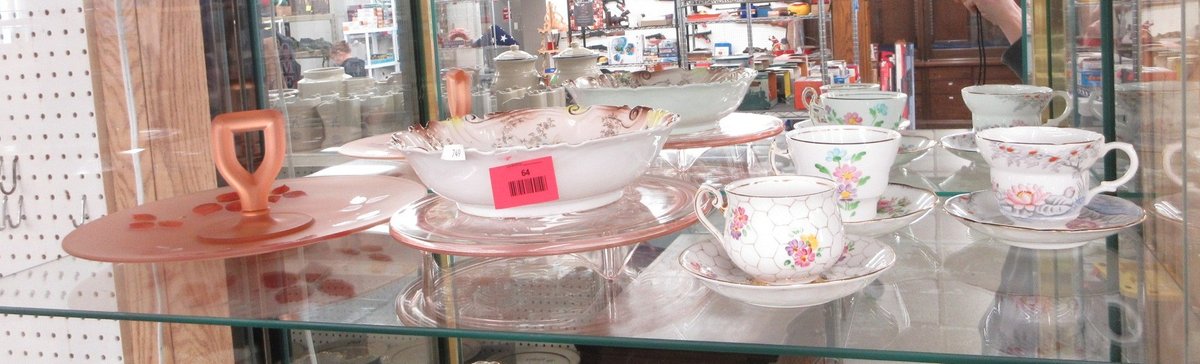 Vintage Depression Glass and porcelain