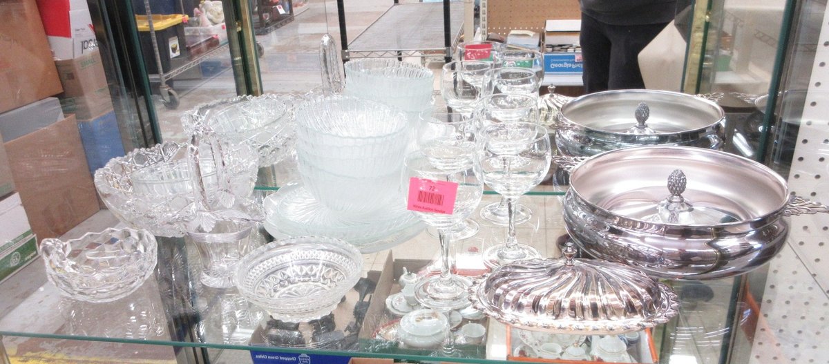 Crystal, glass, and silver plate group