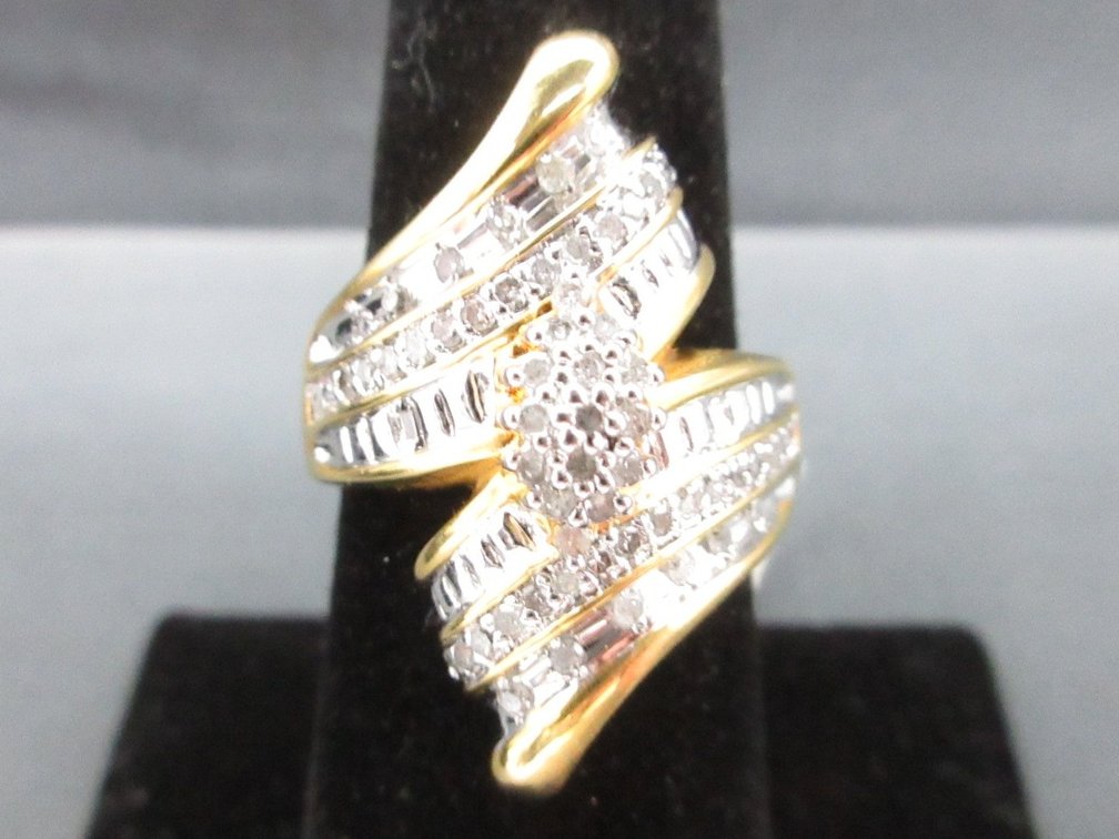 Gold Over Silver 1/2 CT TW diamond ring